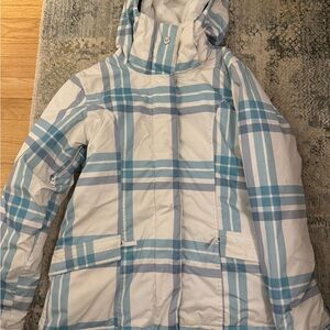 Roxy Ski Coat | Blue and White Plaid